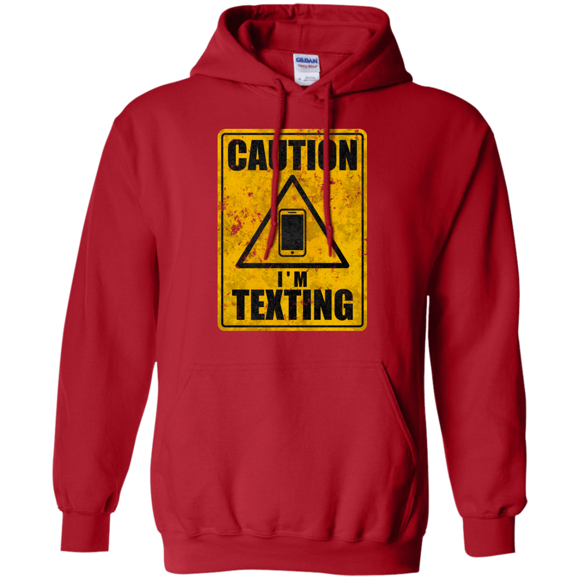 Sweatshirts Red / Small Caution I'm Texting Pullover Hoodie