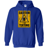 Sweatshirts Royal / Small Caution I'm Texting Pullover Hoodie