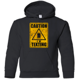 Sweatshirts Black / YS Caution I'm Texting Youth Hoodie