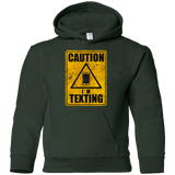Sweatshirts Forest Green / YS Caution I'm Texting Youth Hoodie