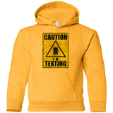 Sweatshirts Gold / YS Caution I'm Texting Youth Hoodie