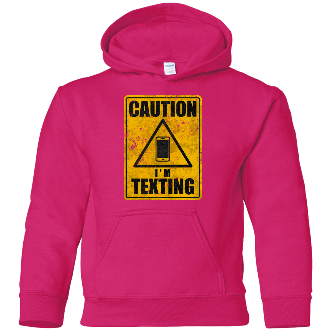 Sweatshirts Heliconia / YS Caution I'm Texting Youth Hoodie