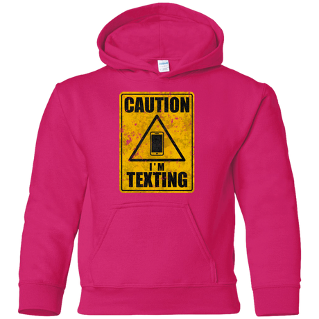 Sweatshirts Heliconia / YS Caution I'm Texting Youth Hoodie