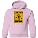 Sweatshirts Light Pink / YS Caution I'm Texting Youth Hoodie
