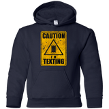 Sweatshirts Navy / YS Caution I'm Texting Youth Hoodie