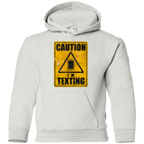Sweatshirts White / YS Caution I'm Texting Youth Hoodie