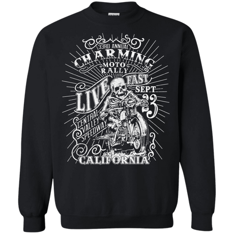 Sweatshirts Black / S Charming Moto Rally Crewneck Sweatshirt