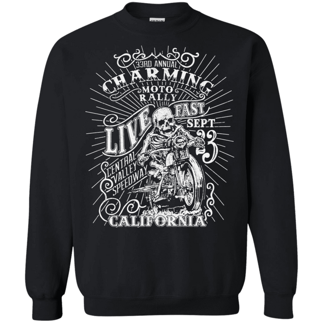 Sweatshirts Black / S Charming Moto Rally Crewneck Sweatshirt