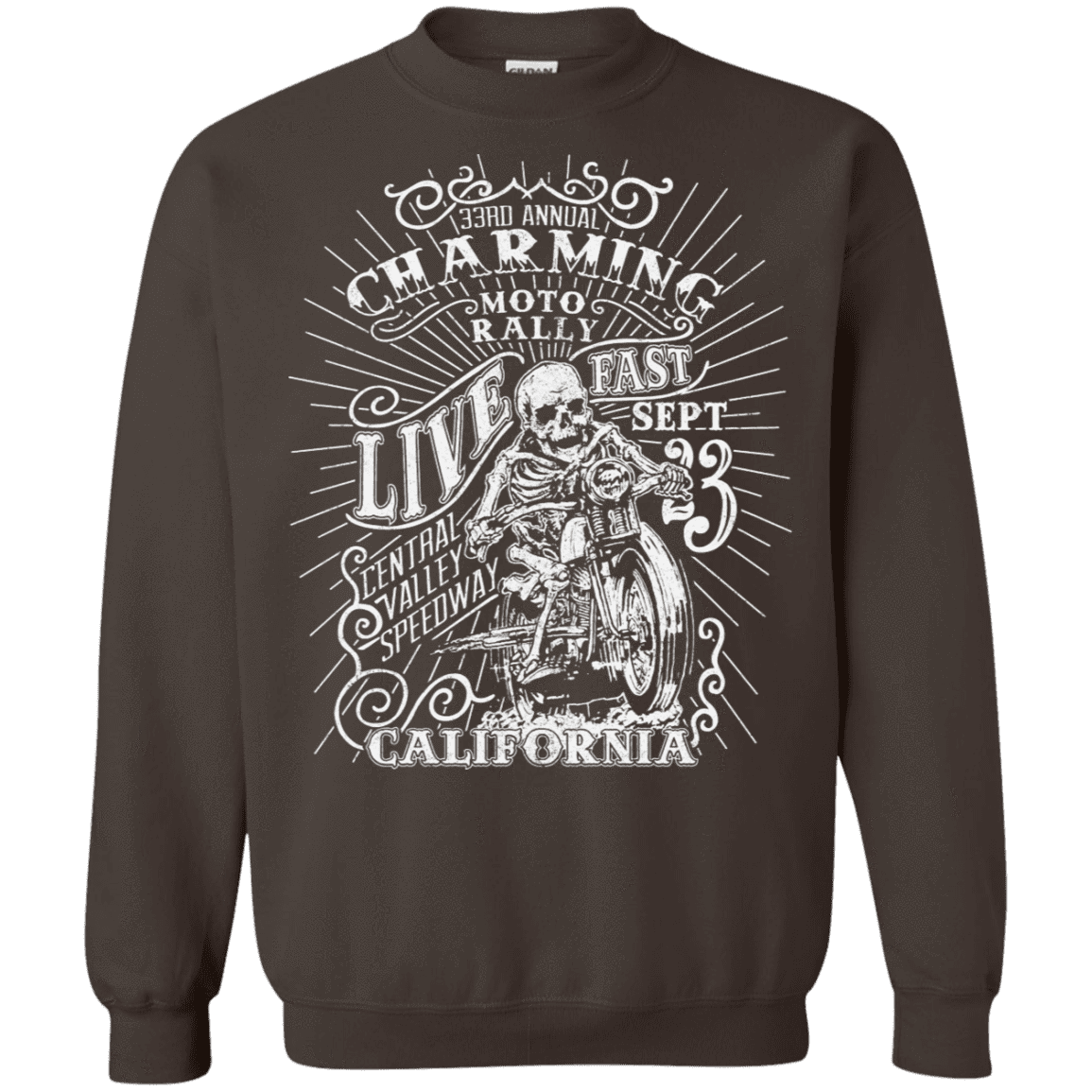 Sweatshirts Dark Chocolate / S Charming Moto Rally Crewneck Sweatshirt