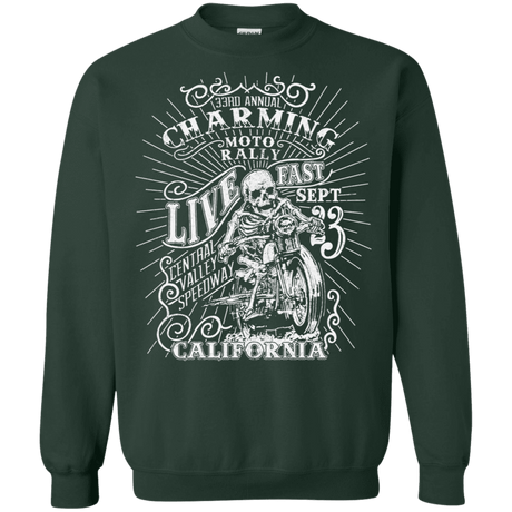 Sweatshirts Forest Green / S Charming Moto Rally Crewneck Sweatshirt