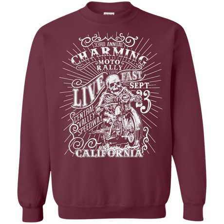 Sweatshirts Maroon / S Charming Moto Rally Crewneck Sweatshirt