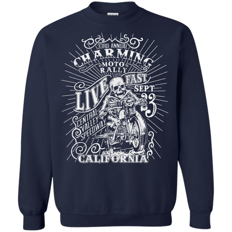 Sweatshirts Navy / S Charming Moto Rally Crewneck Sweatshirt