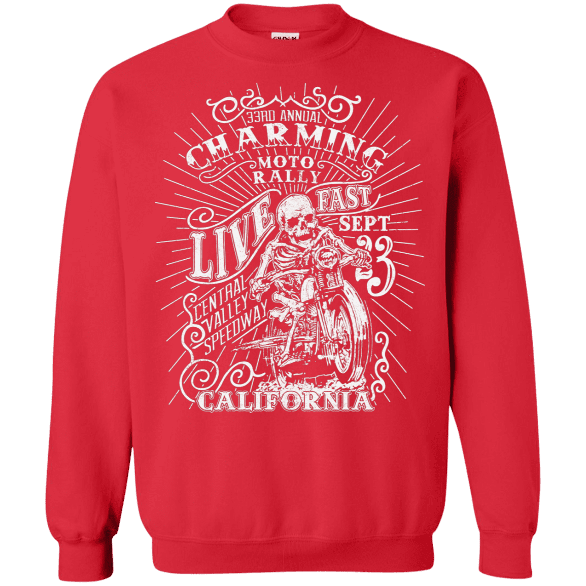 Sweatshirts Red / S Charming Moto Rally Crewneck Sweatshirt