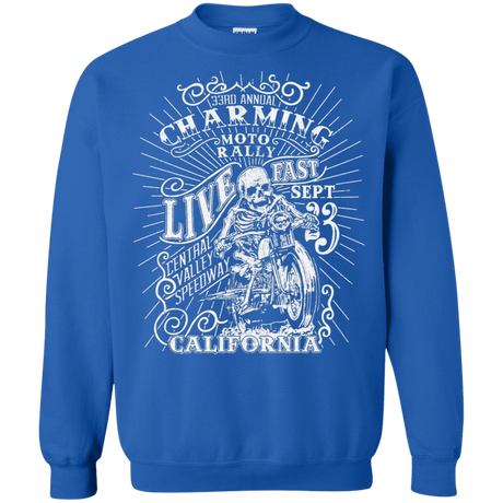 Sweatshirts Royal / S Charming Moto Rally Crewneck Sweatshirt