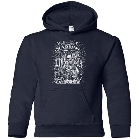 Sweatshirts Navy / YS Charming Moto Rally Youth Hoodie