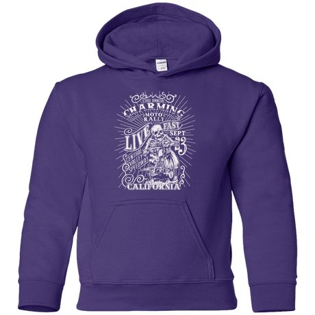 Sweatshirts Purple / YS Charming Moto Rally Youth Hoodie