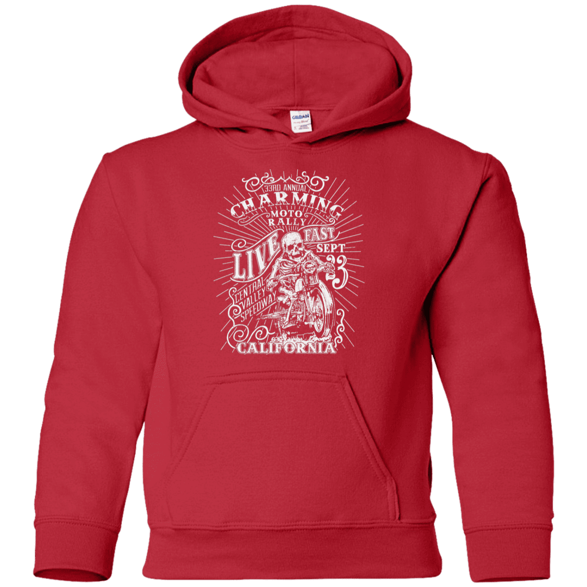 Sweatshirts Red / YS Charming Moto Rally Youth Hoodie