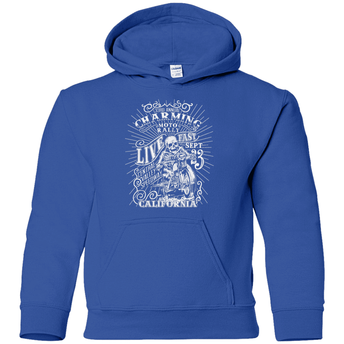 Sweatshirts Royal / YS Charming Moto Rally Youth Hoodie