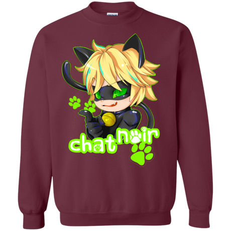Sweatshirts Maroon / Small Chat Noir Crewneck Sweatshirt