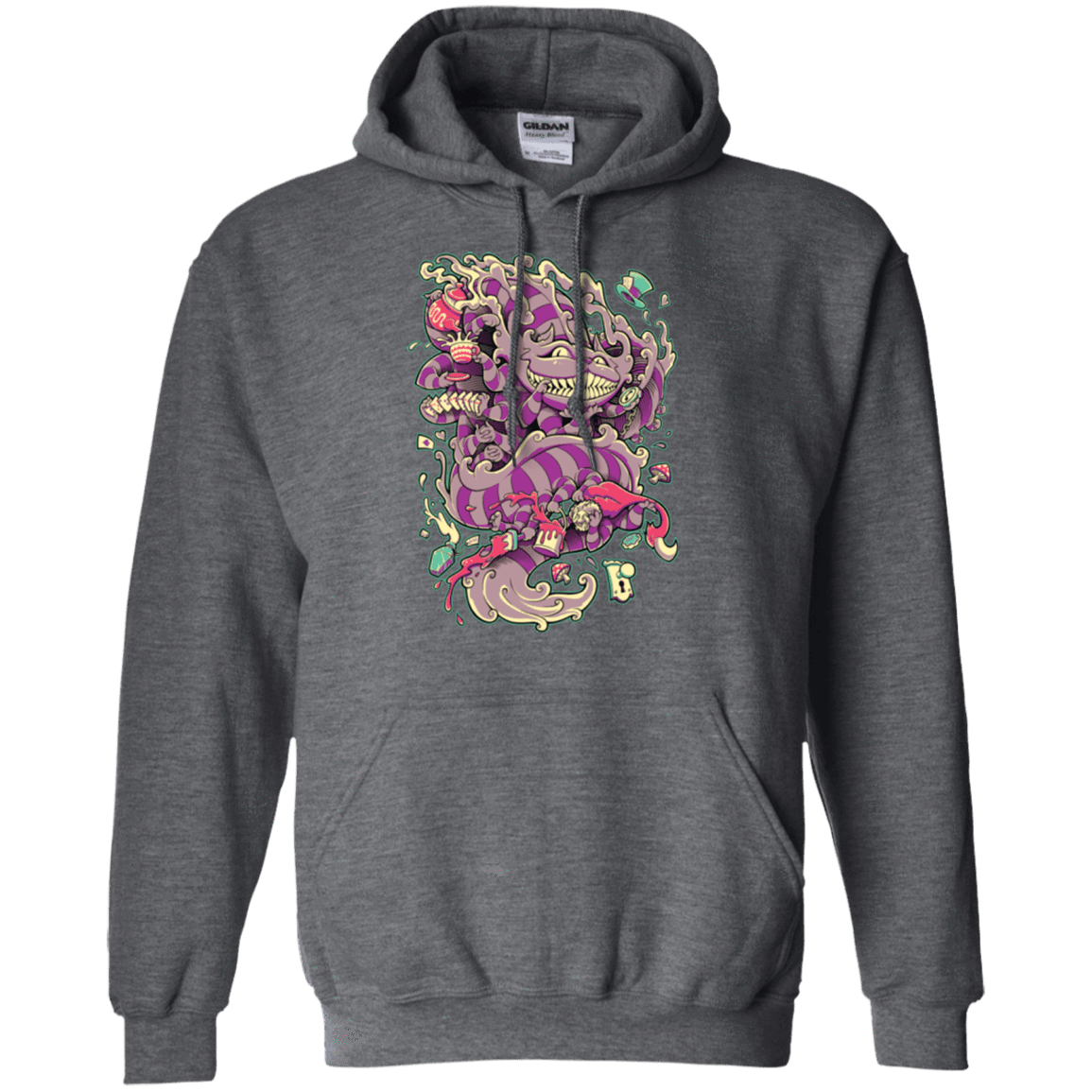 Sweatshirts Dark Heather / Small Cheshire Dragon Pullover Hoodie