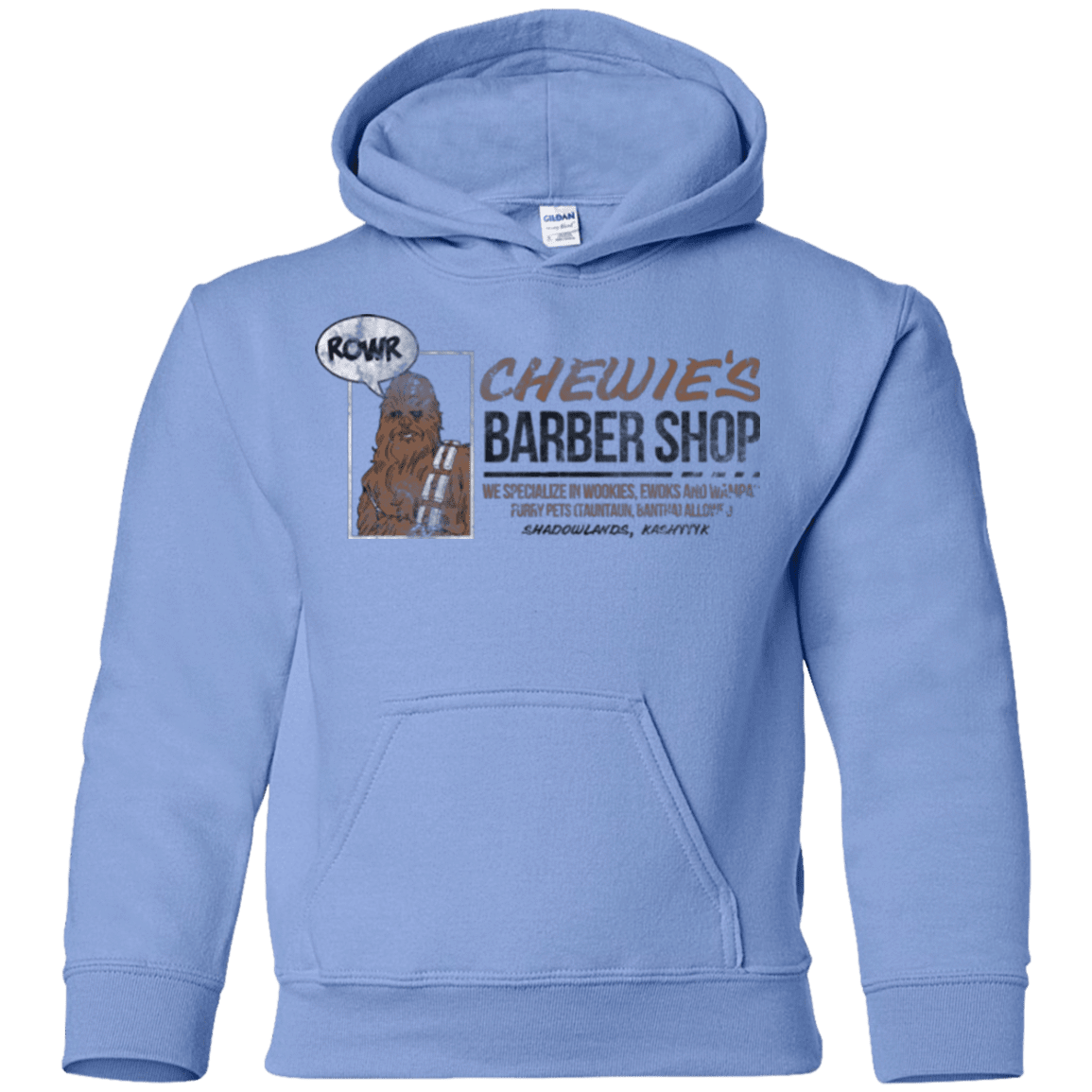 Sweatshirts Carolina Blue / YS Chewie's Barber Shop Youth Hoodie