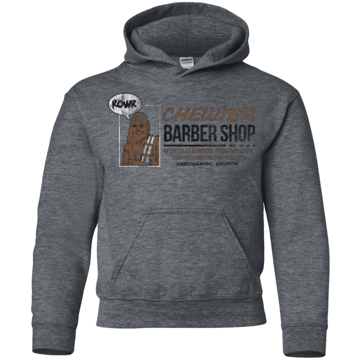 Sweatshirts Dark Heather / YS Chewie's Barber Shop Youth Hoodie