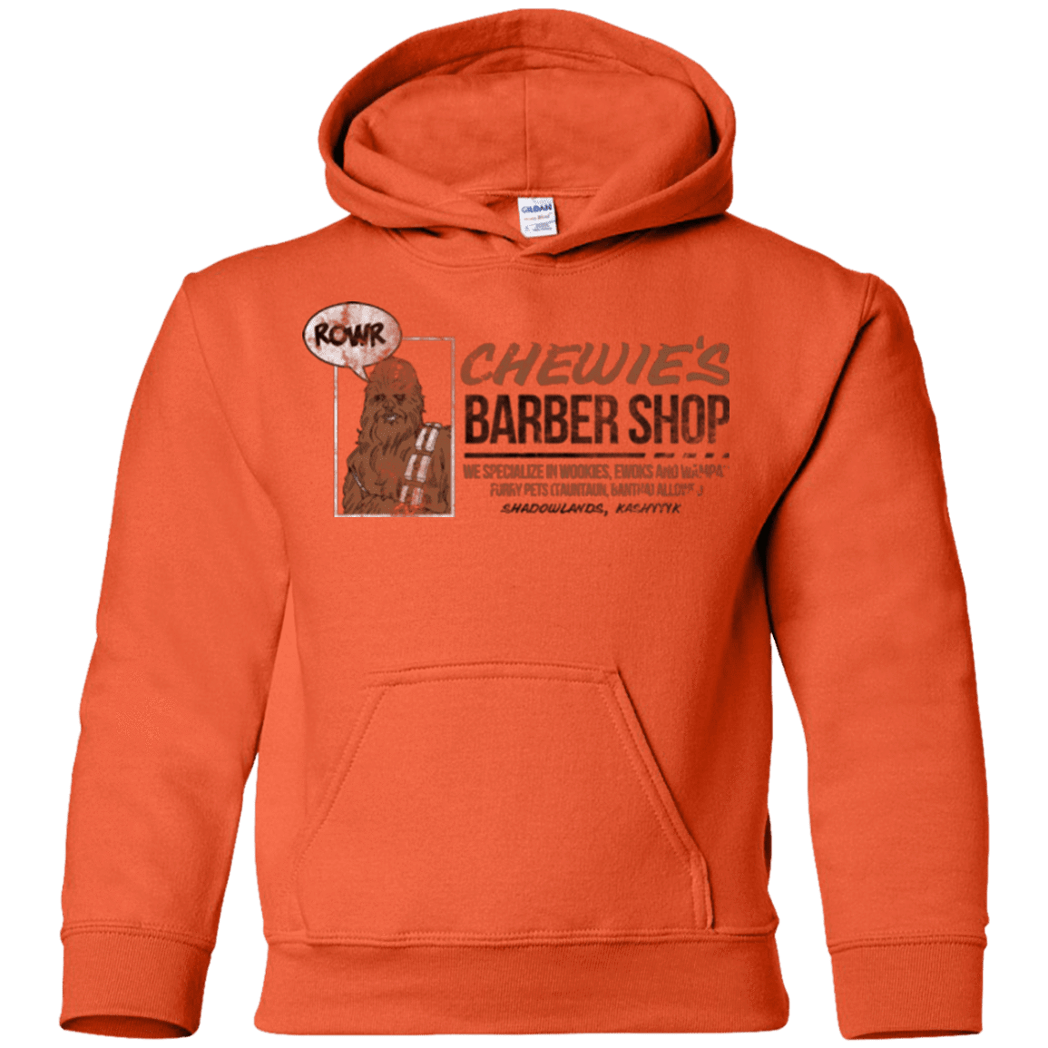 Sweatshirts Orange / YS Chewie's Barber Shop Youth Hoodie