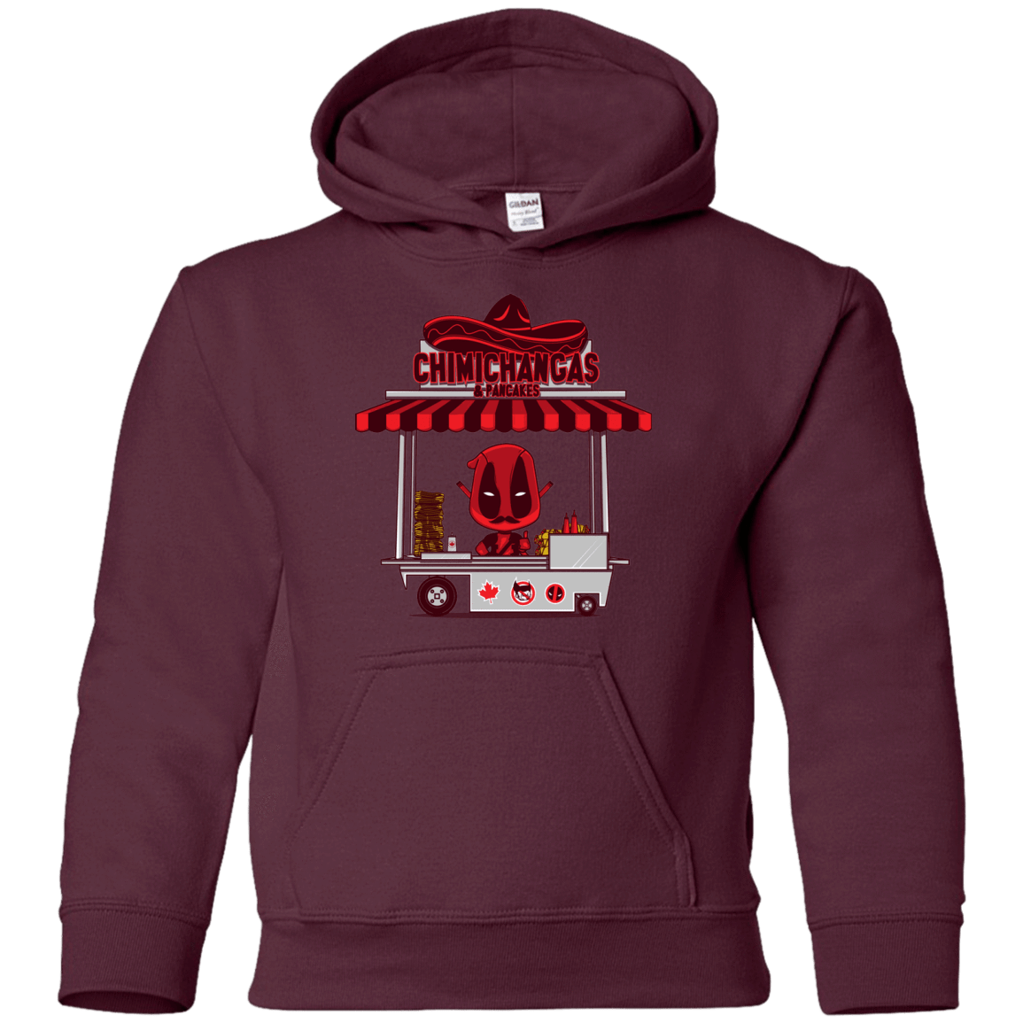 Sweatshirts Maroon / YS CHIMICHANGAS & PANCAKES Youth Hoodie