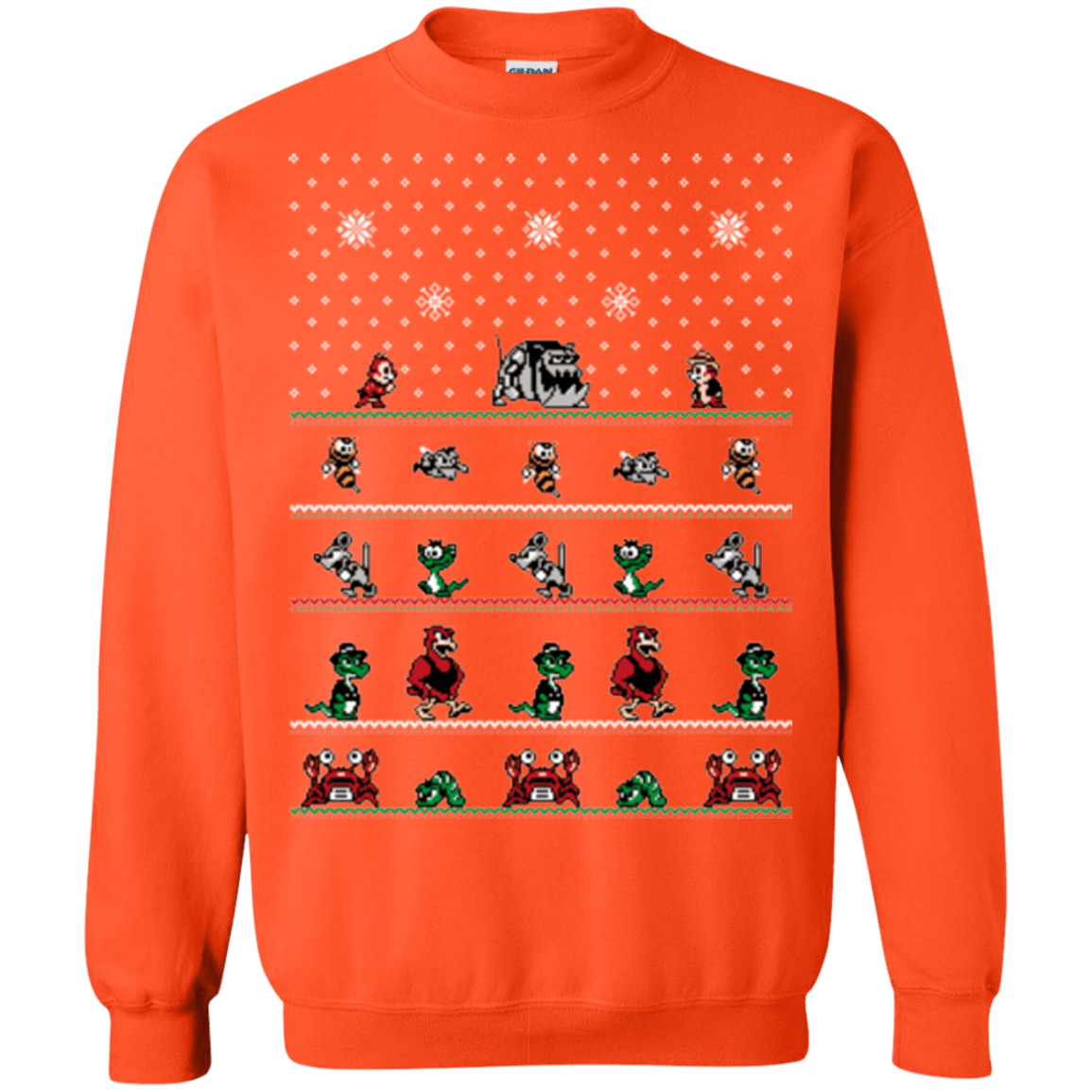 Sweatshirts Orange / Small Chip n Dale Christmas Rangers Crewneck Sweatshirt