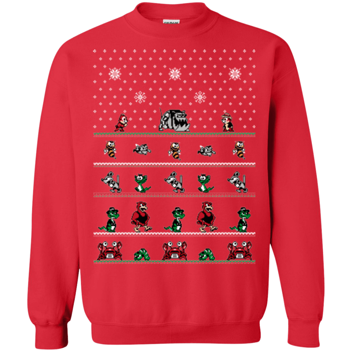 Sweatshirts Red / Small Chip n Dale Christmas Rangers Crewneck Sweatshirt