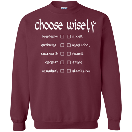Sweatshirts Maroon / Small Choose wisely Crewneck Sweatshirt