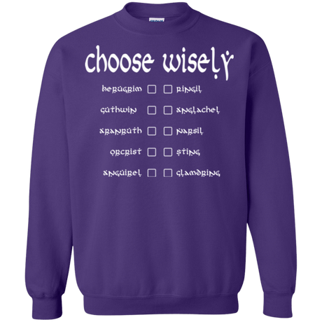 Sweatshirts Purple / Small Choose wisely Crewneck Sweatshirt