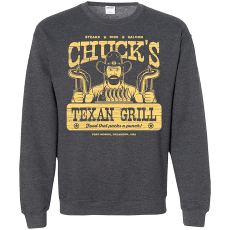 Sweatshirts Dark Heather / Small Chucks Texan Grill Crewneck Sweatshirt