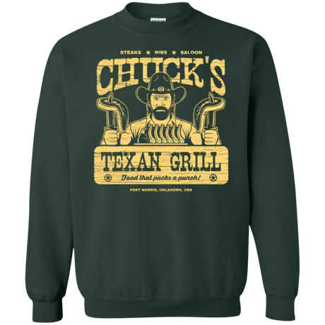 Sweatshirts Forest Green / Small Chucks Texan Grill Crewneck Sweatshirt
