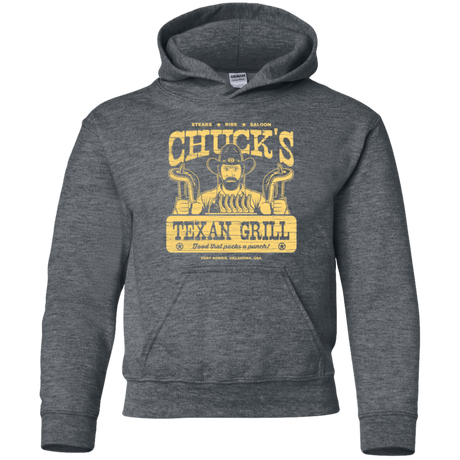 Sweatshirts Dark Heather / YS Chucks Texan Grill Youth Hoodie