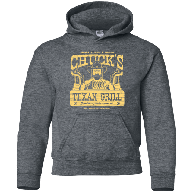 Sweatshirts Dark Heather / YS Chucks Texan Grill Youth Hoodie