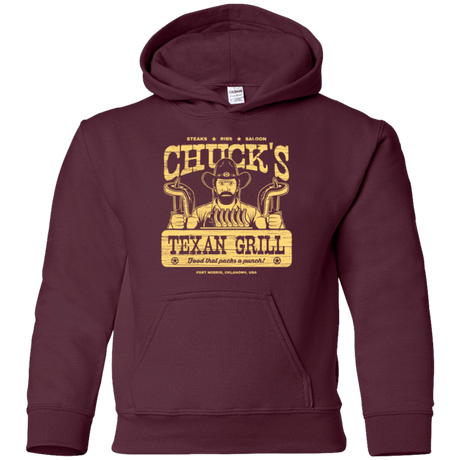 Sweatshirts Maroon / YS Chucks Texan Grill Youth Hoodie