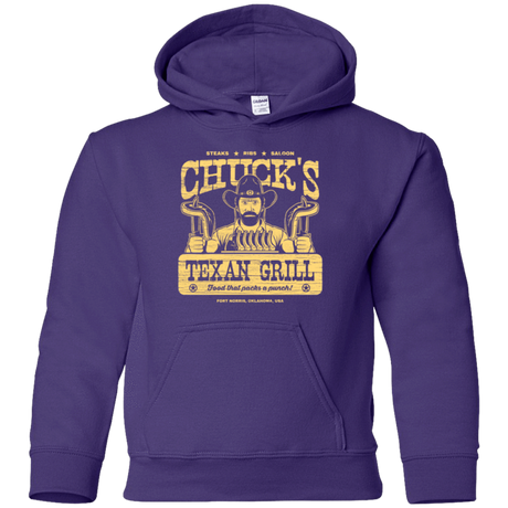 Sweatshirts Purple / YS Chucks Texan Grill Youth Hoodie