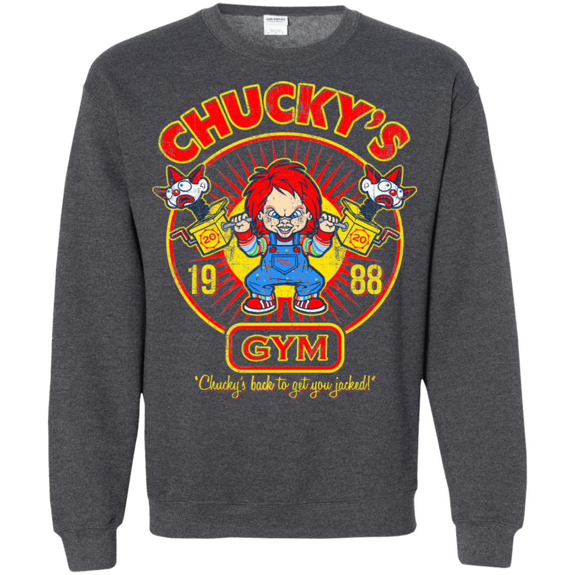 Sweatshirts Dark Heather / S Chucky's Gym Crewneck Sweatshirt