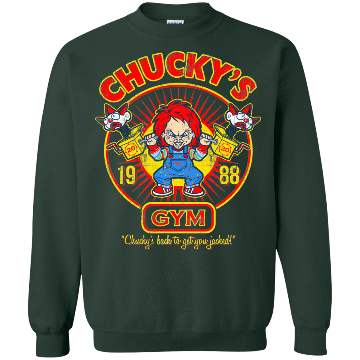 Sweatshirts Forest Green / S Chucky's Gym Crewneck Sweatshirt