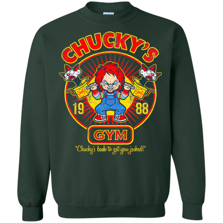 Sweatshirts Forest Green / S Chucky's Gym Crewneck Sweatshirt