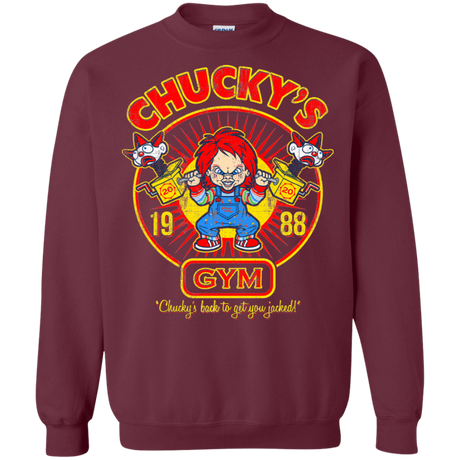 Sweatshirts Maroon / S Chucky's Gym Crewneck Sweatshirt