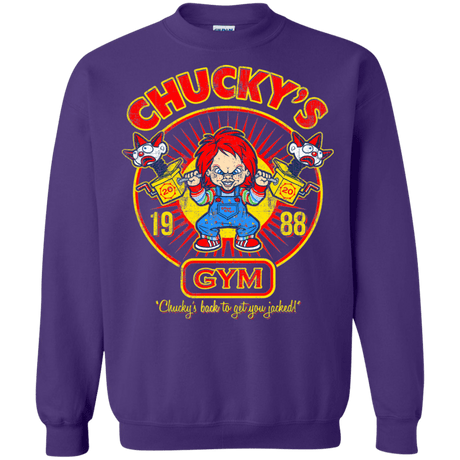 Sweatshirts Purple / S Chucky's Gym Crewneck Sweatshirt