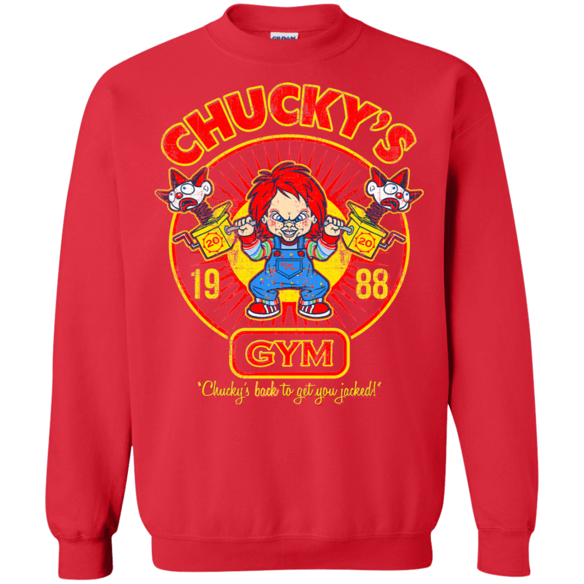 Sweatshirts Red / S Chucky's Gym Crewneck Sweatshirt