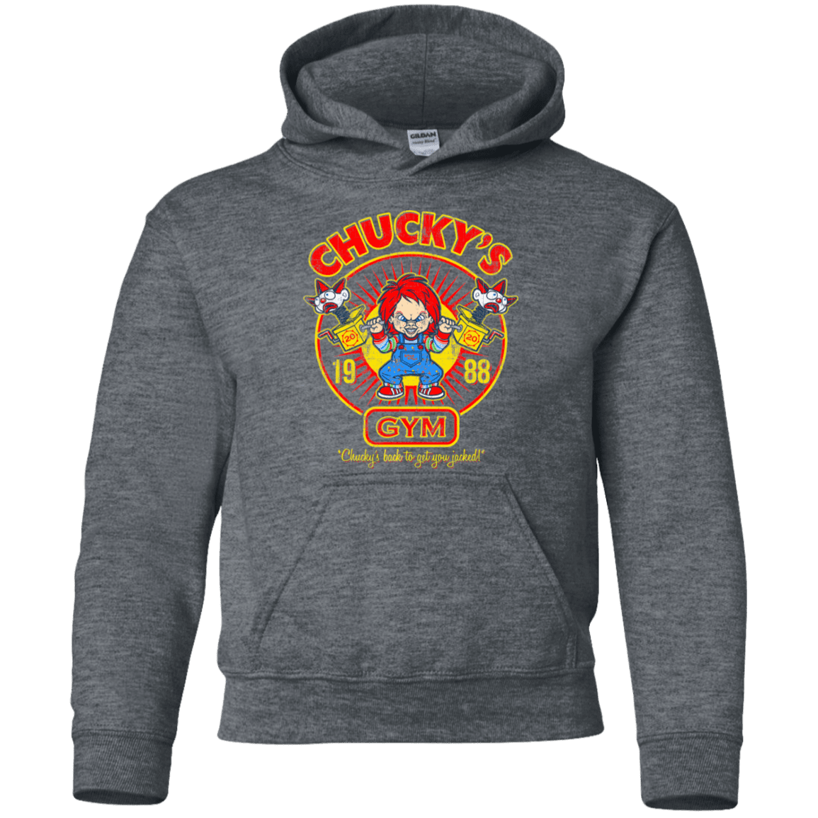 Sweatshirts Dark Heather / YS Chucky's Gym Youth Hoodie