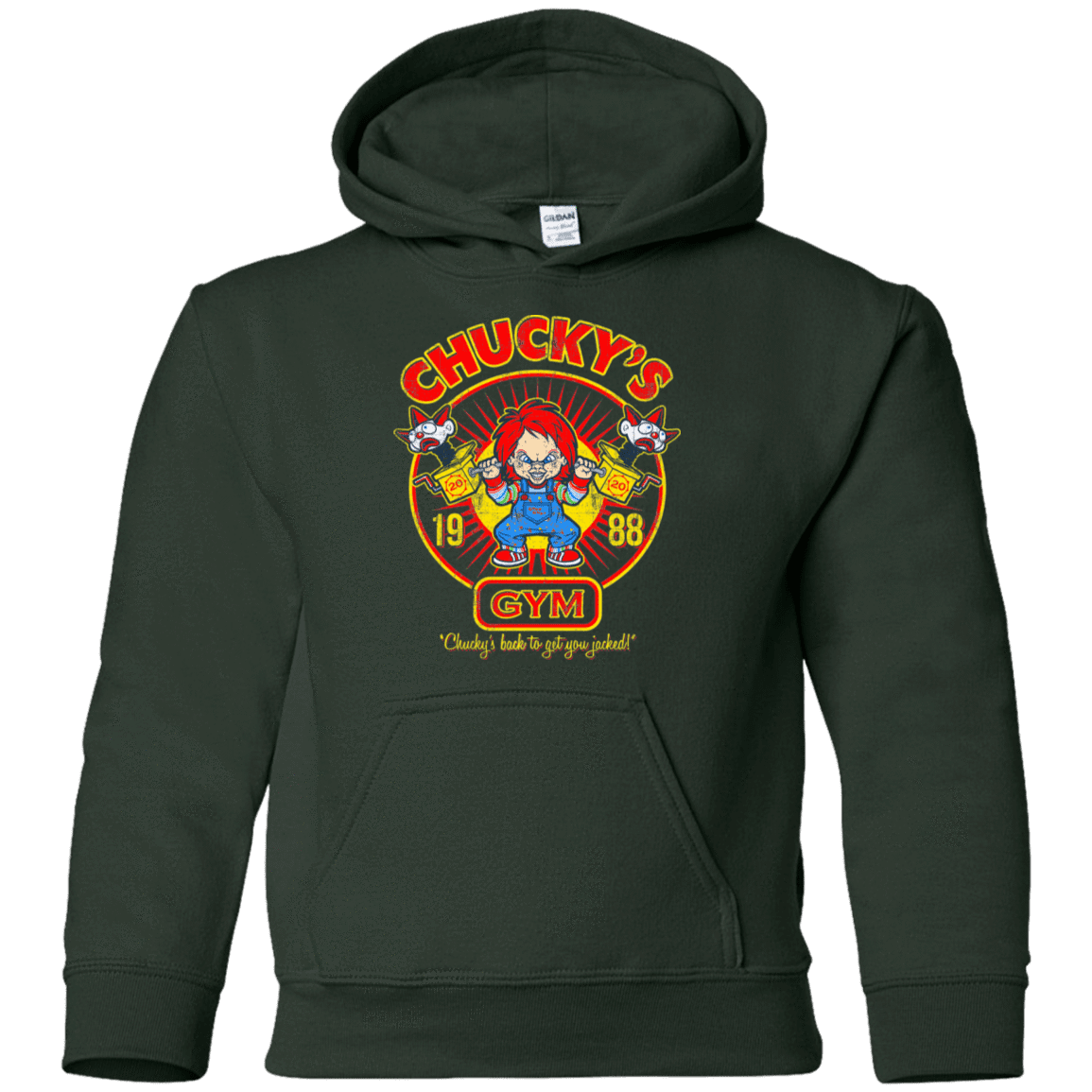 Sweatshirts Forest Green / YS Chucky's Gym Youth Hoodie