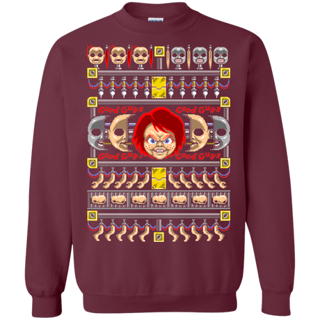 Sweatshirts Maroon / Small Chucky ugly sweater Crewneck Sweatshirt