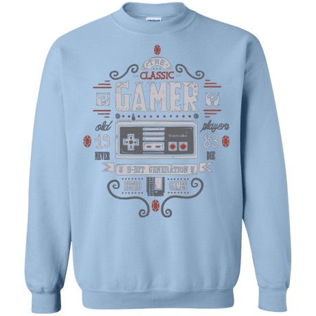 Sweatshirts Light Blue / Small Classic Gamer Crewneck Sweatshirt