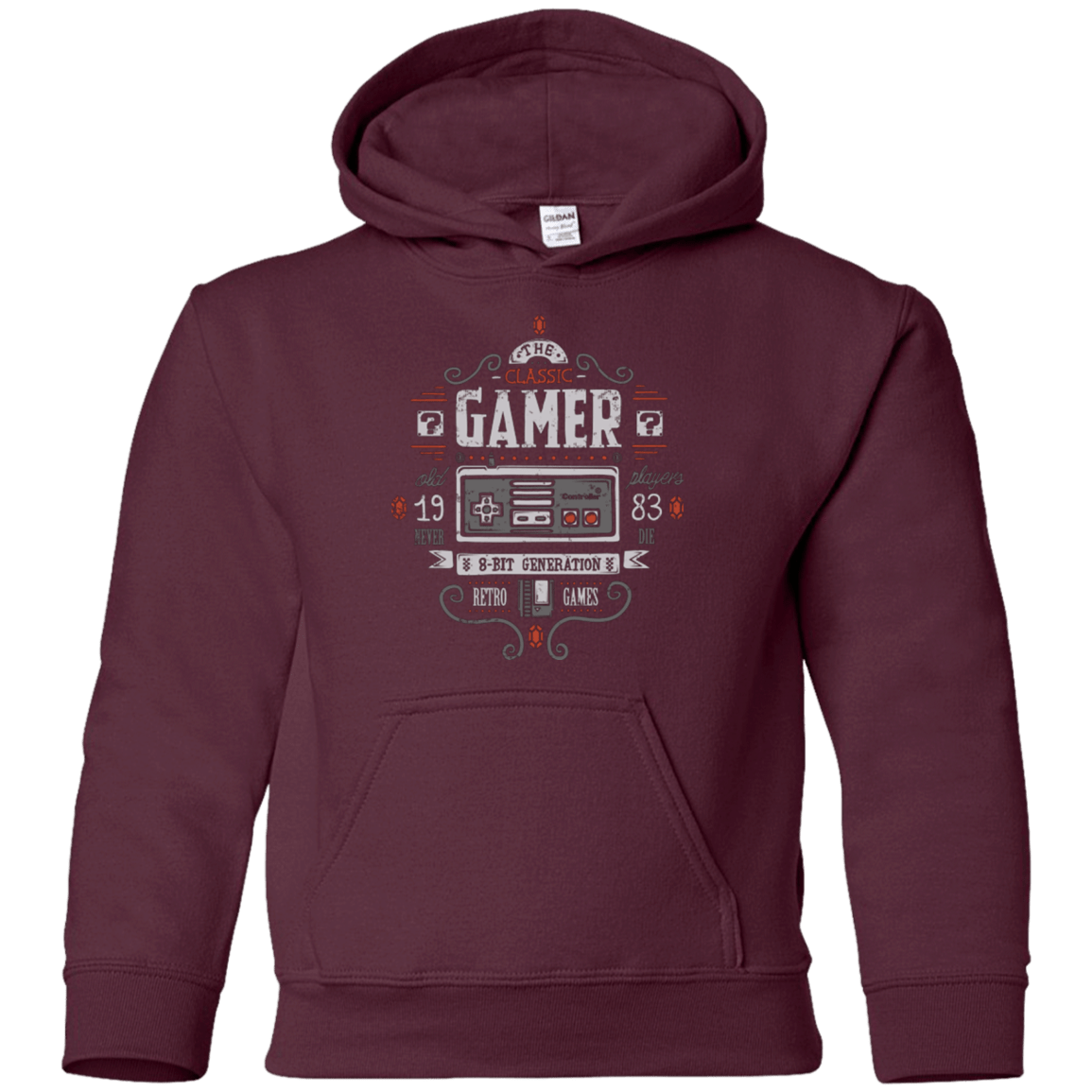 Sweatshirts Maroon / YS Classic Gamer Youth Hoodie