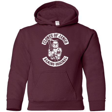 Sweatshirts Maroon / YS Clones of Jango Youth Hoodie